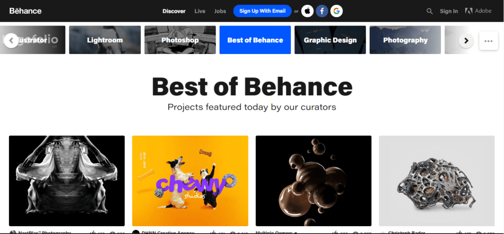 behance-homepage-screenshot