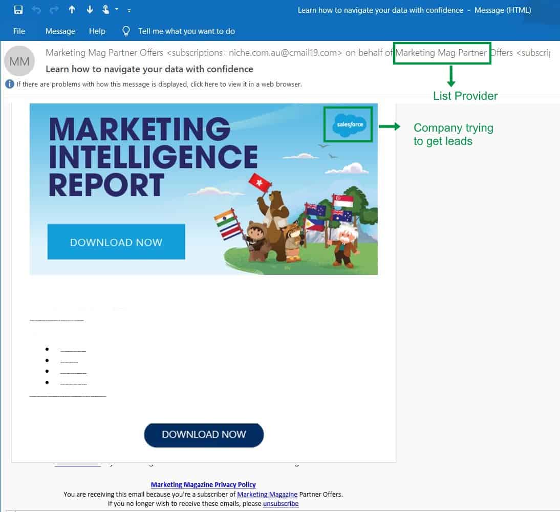third party email list - marketing intelligence report
