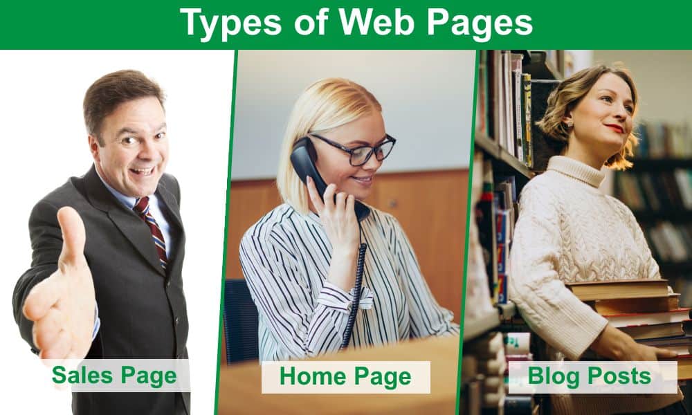 Understanding different types of web page and what they do on your site