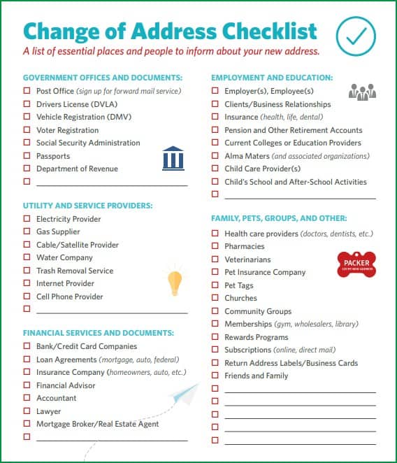 change of address checklist lead magnet 