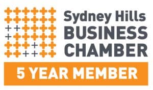 Sydney Hills Business Chamber 5 year member logo